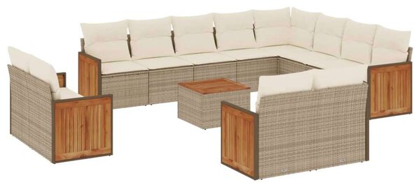 VidaXL Polyrattan Kerti Ülőgarnitúra - 13 részes - Bézs