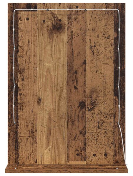 Toalett Tükör Öreg fa 70 x 50 x 18 cm Üveg és mérnöki fa