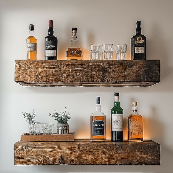 Hanah Home Decorative Wooden Wall Shelf Wooden Raf273