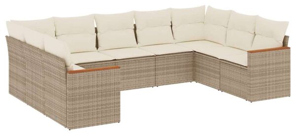 VidaXL Polyrattan Kerti Ülőgarnitúra - 9 részes - Bézs