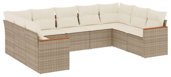 VidaXL Polyrattan Kerti Ülőgarnitúra - 9 részes - Bézs
