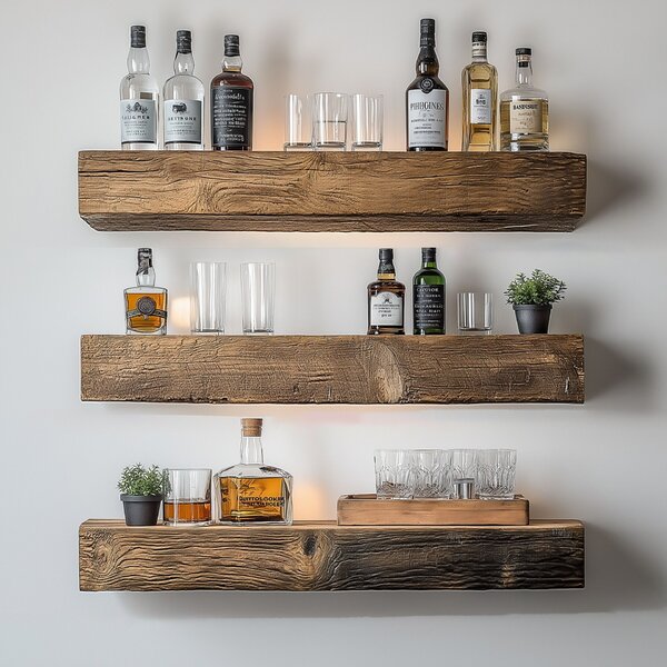 Hanah Home Decorative Wooden Wall Shelf Wooden Raf274