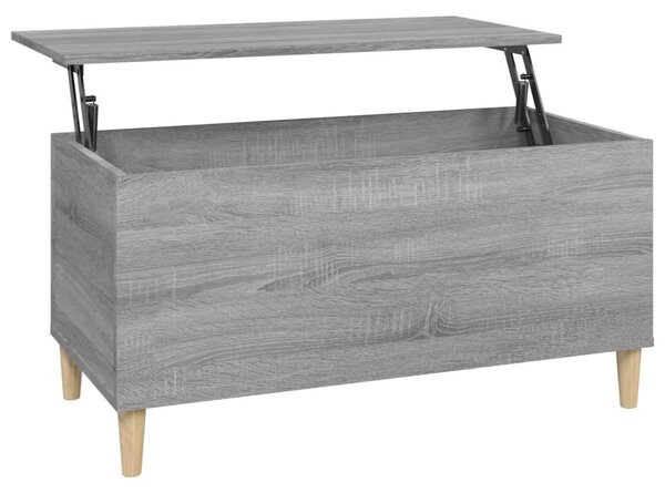 Szürke sonoma színű szerelt fa dohányzóasztal 90x44,5x45 cm
