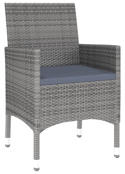 3 részes szürke polyrattan kerti étkezőgarnitúra