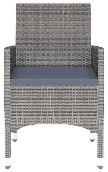 3 részes szürke polyrattan kerti étkezőgarnitúra
