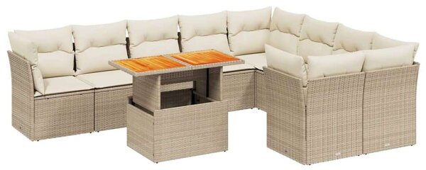VidaXL Polyrattan Kerti Ülőgarnitúra - Bézs - 10 részes