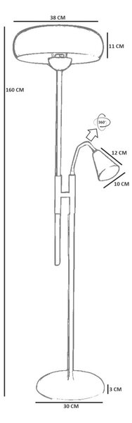 Opviq Floor Lamp White Orange 8925-5