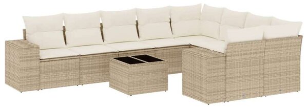 VidaXL Polyrattan Kerti Ülőgarnitúra - Bézs - 10 részes