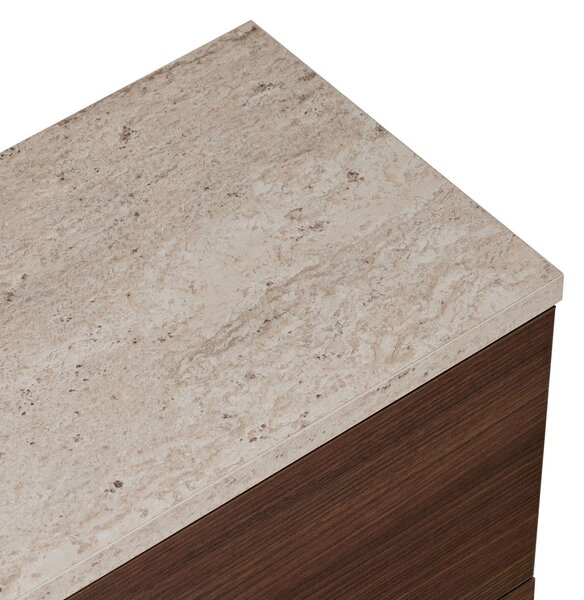 Hanah Home TV Stand Travertine Walnut Ligne 160 - Travertine, Milano Walnut
