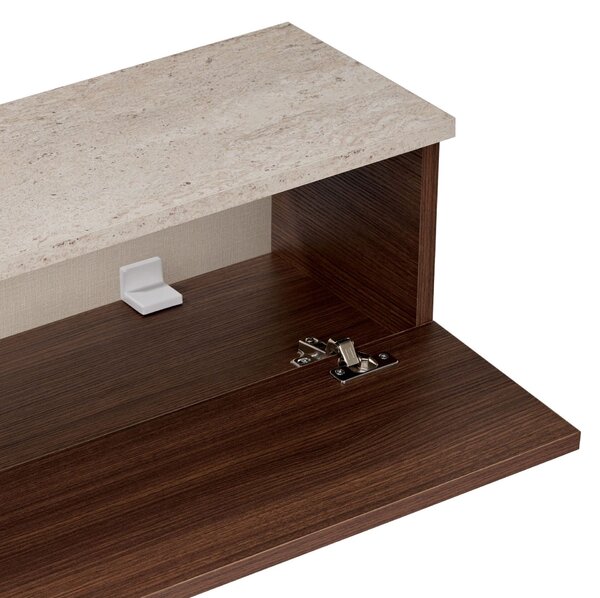 Hanah Home TV Stand Travertine Walnut Ligne 160 - Travertine, Milano Walnut