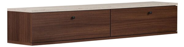 Hanah Home TV Stand Travertine Walnut Ligne 160 - Travertine, Milano Walnut
