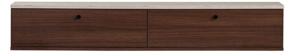 Hanah Home TV Stand Travertine Walnut Ligne 160 - Travertine, Milano Walnut