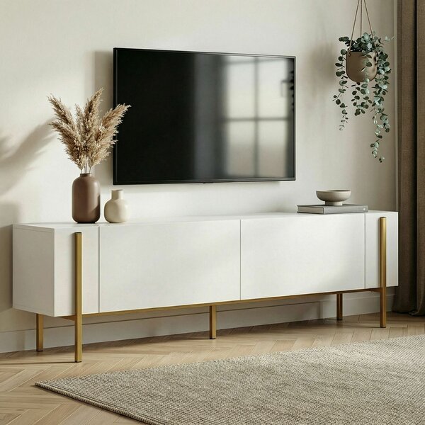 Hanah Home Nexus TV-állvány - fehér, arany