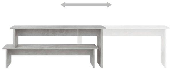 Betonszürke szerelt fa TV-szekrény 180 x 30 x 43 cm