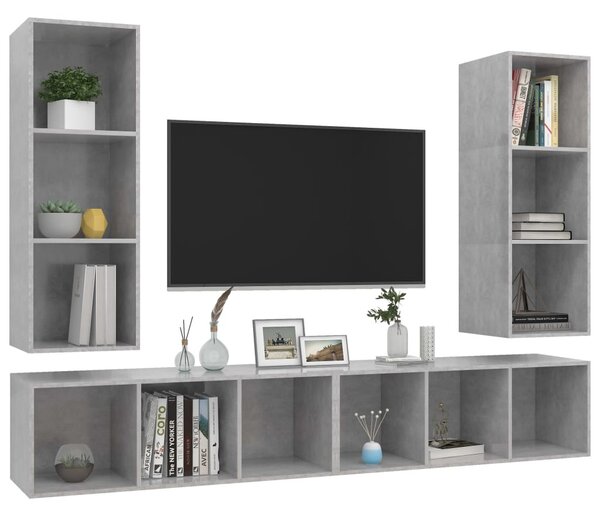 | Fali TV Szekrény | Falra szerelhető 4 pcs 37 x 37 x 107.5 cm