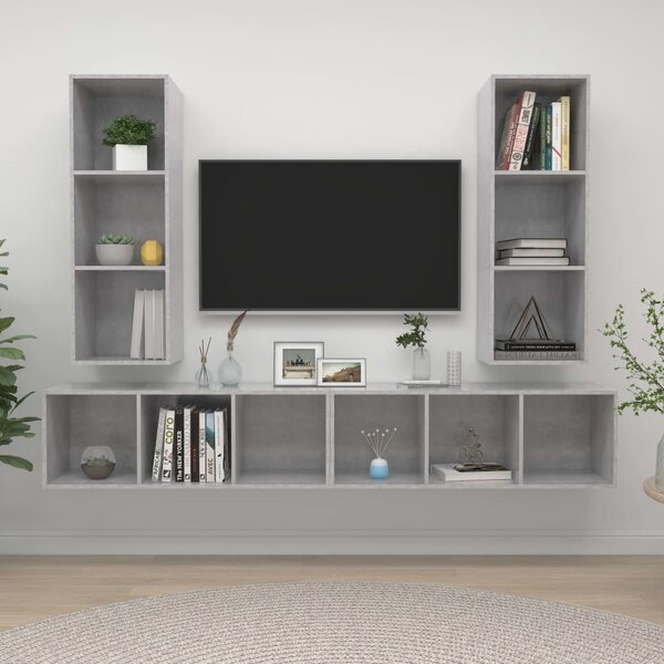 | Fali TV Szekrény | Falra szerelhető 4 pcs 37 x 37 x 107.5 cm