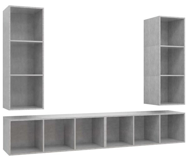 | Fali TV Szekrény | Falra szerelhető 4 pcs 37 x 37 x 107.5 cm