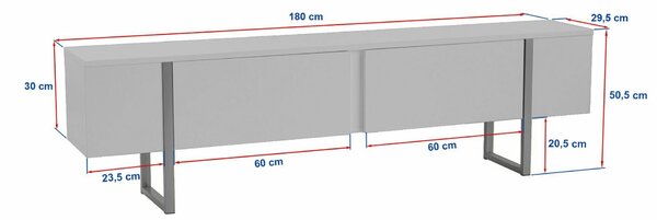 Hanah Home TV Stand Milano Walnut Black Onera - Milano Walnut, Black