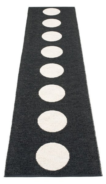 Fekete-fehér kültéri-beltéri futószőnyeg 70x300 cm Vera Black – Pappelina