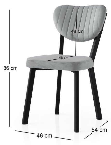 Hanah Home szék szett (2 darab) fekete jégkék Beta - 851 V2