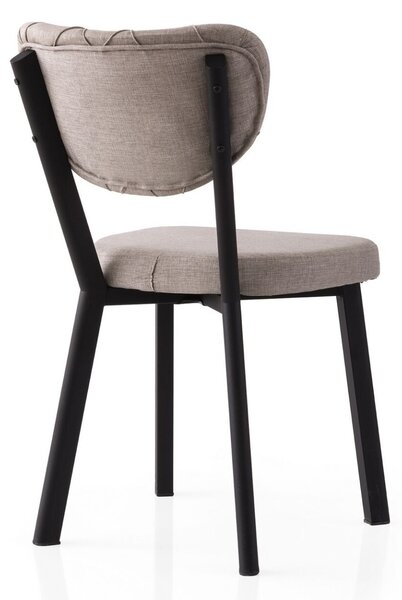 Hanah Home Enzo - 808 V2 szék szett (2 darab), fekete-szürke