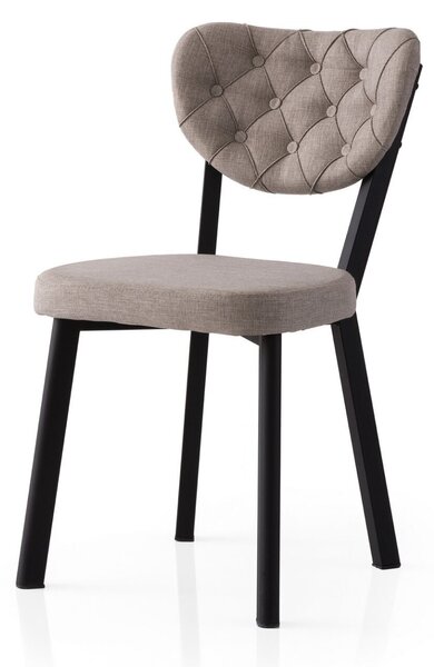 Hanah Home Enzo - 808 V2 szék szett (2 darab), fekete-szürke