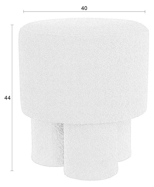 Téglavörös buklé puff Marcos – White Label