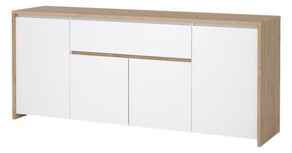 Fehér-natúr színű komód tölgyfa dekorral 197x84x48 cm Next – Tvilum