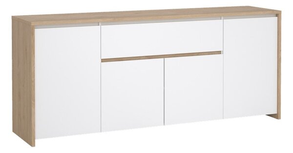 Fehér-natúr színű komód tölgyfa dekorral 197x84x48 cm Next – Tvilum