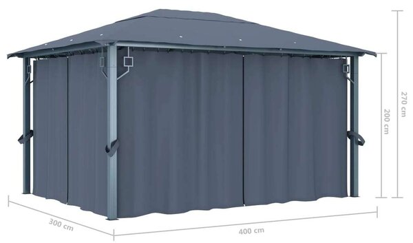 Vidaxl Kerti Pavilon - Alumínium - 4x3m