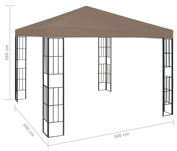 VidaXL Pavilon - Napelemes LED Fényfüzérrel - 3x3m