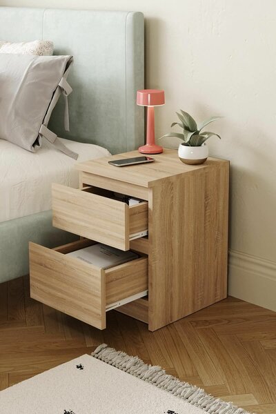 Hanah Home Nightstand Sonomo Oak Derinkuyu - Sonomo Oak