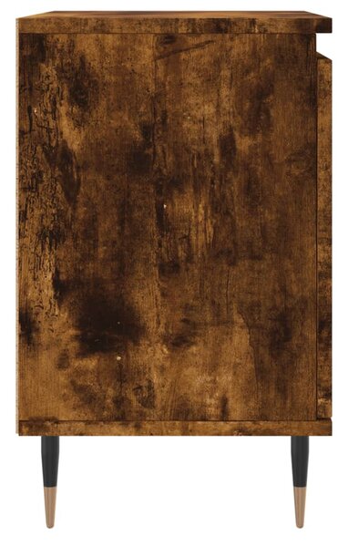 2 db füstös tölgy színű szerelt fa éjjeliszekrény 40x30x50 cm