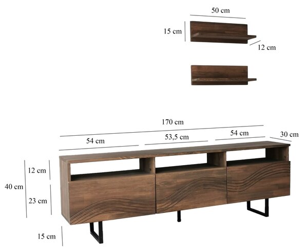 Hanah Home Onda TV szekrény, diófa színű