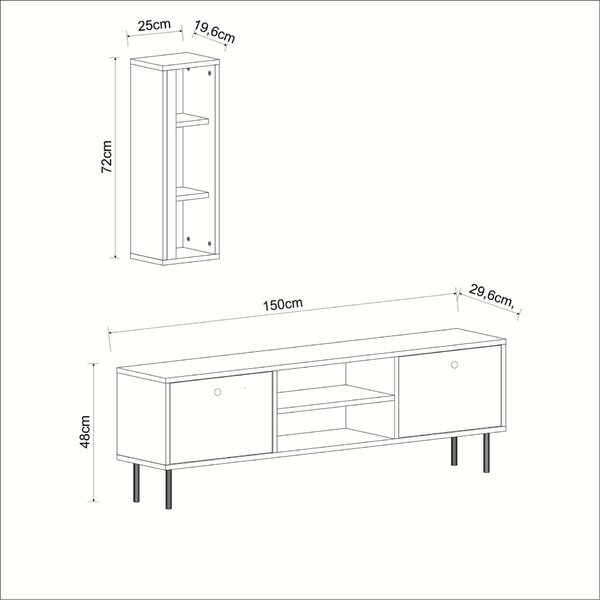 Hanah Home TV-állvány White Bien - Fehér