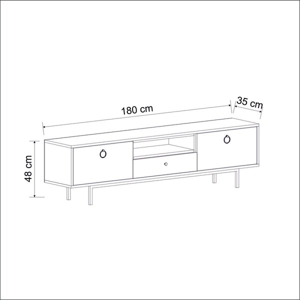 Hanah Home TV Stand Anthracite Naturel - Anthracite