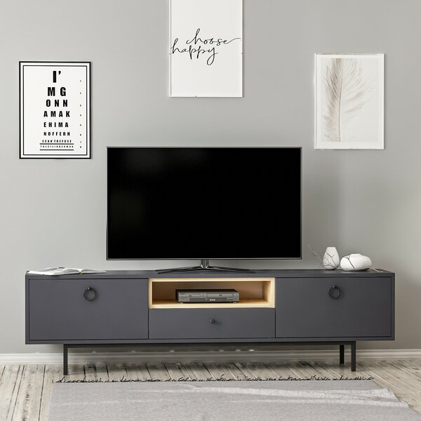 Hanah Home TV Stand Anthracite Naturel - Anthracite