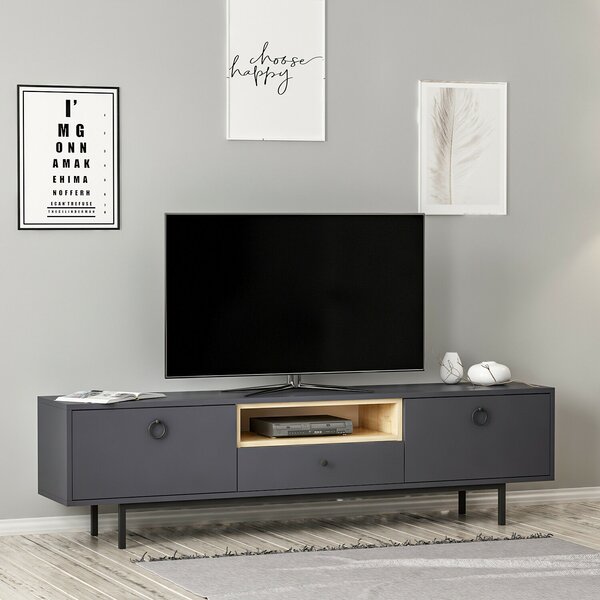 Hanah Home TV Stand Anthracite Naturel - Anthracite