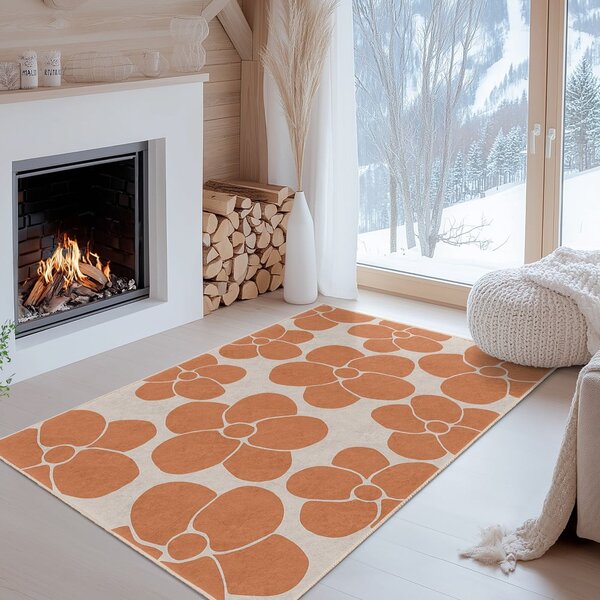 Narancssárga mosható futószőnyeg 60x230 cm Orange Meadow – Mila Home