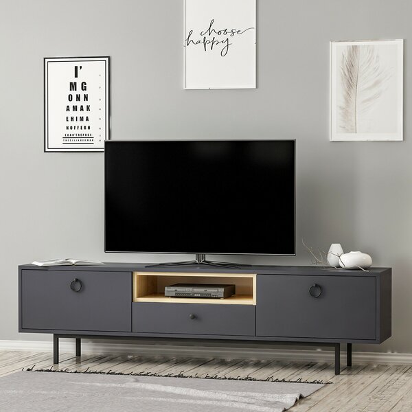 Hanah Home TV Stand Anthracite Naturel - Anthracite