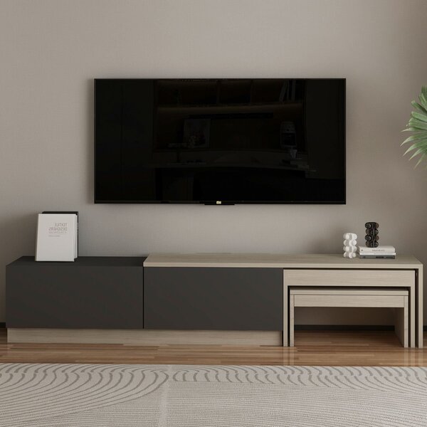 Hanah Home TV állvány Travertin Antracit Nest - Travertin, Antracit