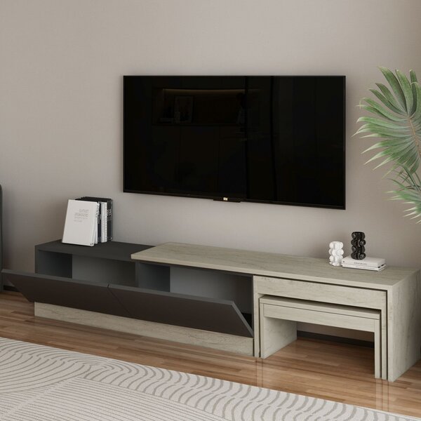 Hanah Home TV állvány Travertin Antracit Nest - Travertin, Antracit