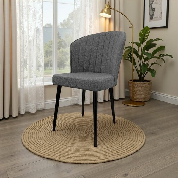 Hanah Home Szék Szett (2 db) Szürke Fekete Rubi - Szürke, Fekete