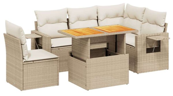 VidaXL Polyrattan Kerti Ülőgarnitúra - 6 részes - Bézs