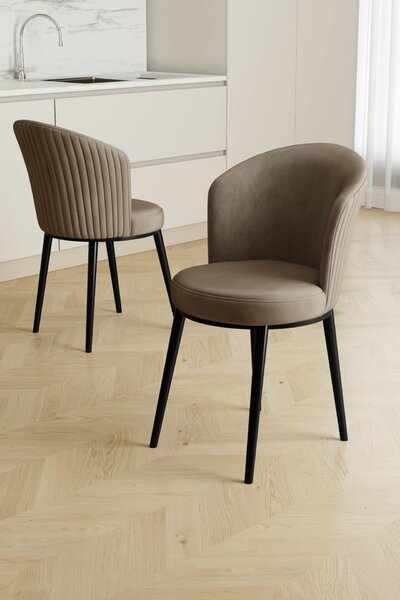Hanah Home székkészlet (2 darab) Cappuccino Black Risa - Cappuccino, Fekete