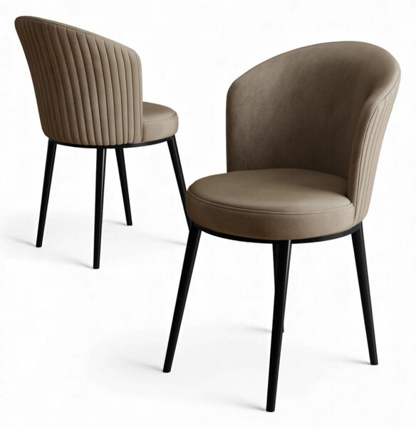 Hanah Home székkészlet (2 darab) Cappuccino Black Risa - Cappuccino, Fekete