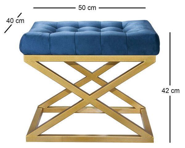 Atelier Del Sofa Puff Gold Blue Capraz - Arany, kék