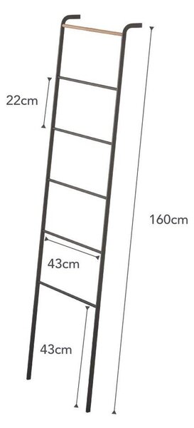 Tower Ladder fekete dekoratív létra bükkfa részletekkel - YAMAZAKI