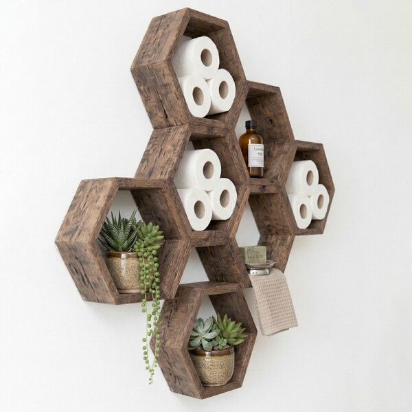Hanah Home Decorative Wooden Wall Shelf Wooden Raf309