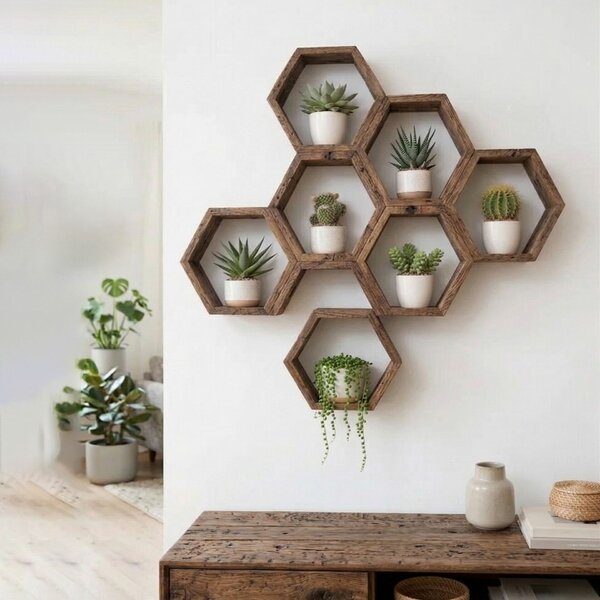 Hanah Home Decorative Wooden Wall Shelf Wooden Raf309